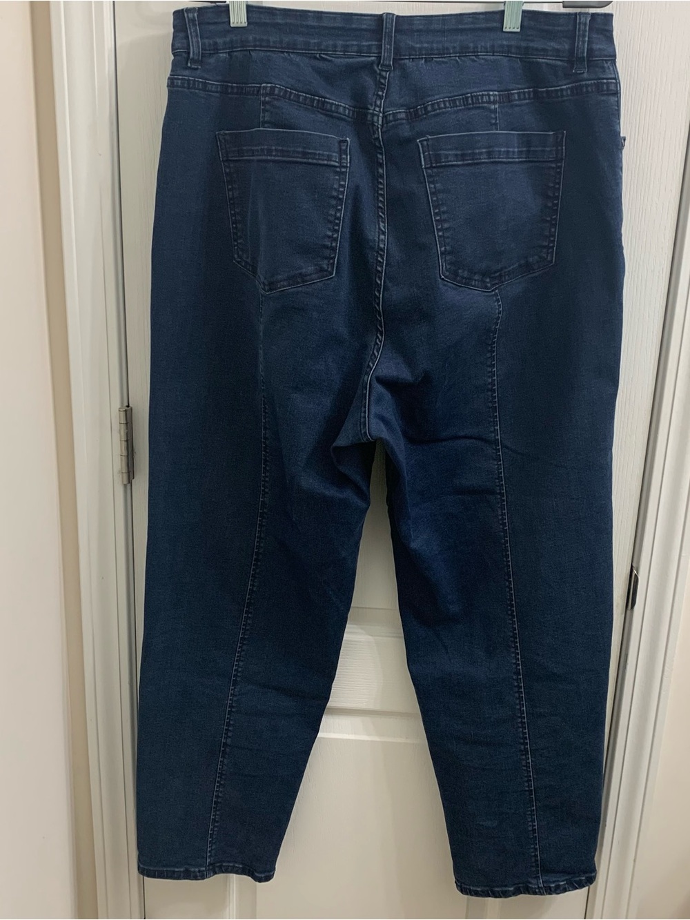 Universal Standard Kiera Barrel Leg Jeans Size 16 Stretchy Indigo Wash - Picture 5 of 6